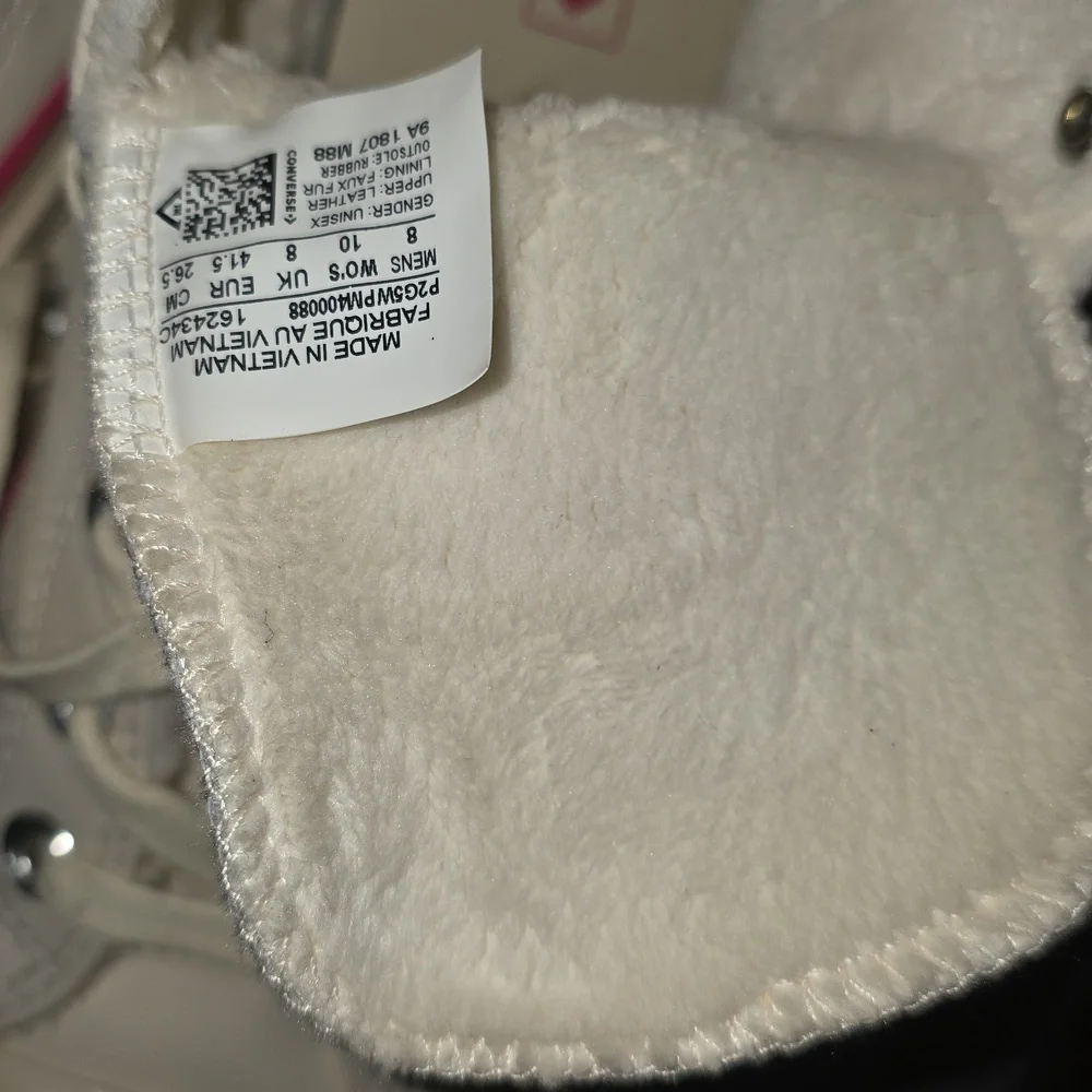 Converse Beige High-Top Sneakers with Pink Accent - Picture 12 of 13